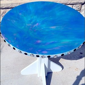 Blue & white epoxy resin table